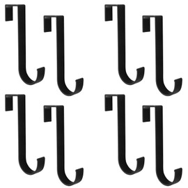 Unlorspy 8Pcs Metal Over The Door Single Hook 3.94 Inch Long Hanger Door Hanger Hook Over The Door Hook for Hanging Clothes, Towels and Coats (Black)