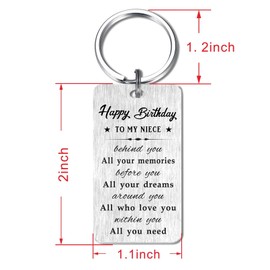 HYHYDHP Niece Birthday Gifts Keychain Adult, Happy Birthday Niece Bday Presents Idea