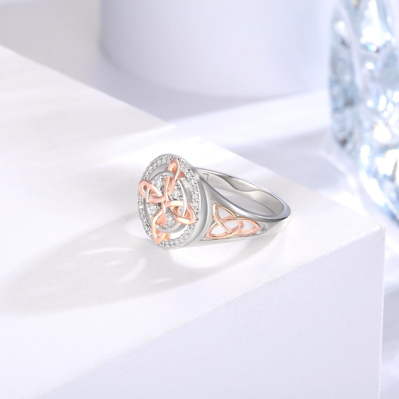 Anillo nudo de bruja de plata de ley 925 con