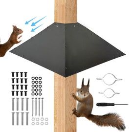 KERANSTINE Squirrel Baffle for Bird Feeder Pole 19 Inch Metal Squirrel Guard for Outdoor Protects Hanging Birds Feeders and Poles 4x4 Wooden Posts Bird Houses Chew Proof
