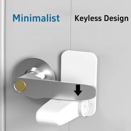 Door Lever Child Lock, Baby Proofing Door Locks Deter Kids Pets from Opening Handle Doors & Getting Locked in Rooms, No Drilling Child Safety Door Handle Locks (White-4 Pack)