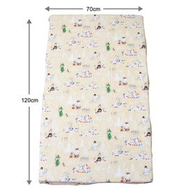 Moomin Double Gauze Fitted Sheet, Baby, Made in Japan, Double Gauze, Sunny Beige, 27.6 x 47.2 inches (70 x 120 cm)