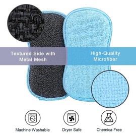 12 Pack Multi-Purpose Scrub Sponges Kitchen, Dish Sponge, Non-Scratch Microfiber Sponge for Efficiently Cleaning Dishes, Pots, and Pans, and More (Multicolor) - Color: Multicolor