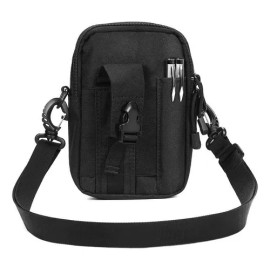 Bolsa Mariconera Bolso Bandolera Porta Celular Multiusos Color Negro 2
