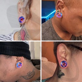 ZeSen Jewelry Acrylic Transparent Purple Eyeball Fashion Ear Plugs Tunnel Expander Gauges Piercing, Acrylic