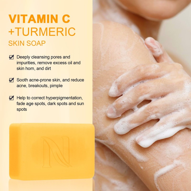 Neutriherbs Turmeric Soap for Face Body (5.29 oz.1 Bar), Brightening