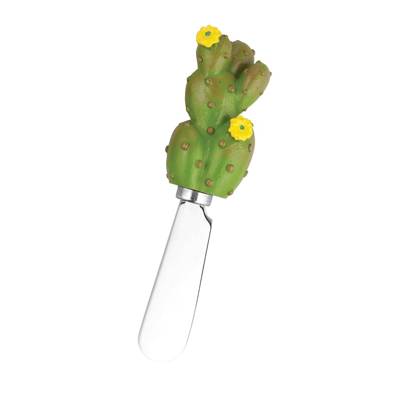 UPware Cactus Themed Cheese Spreaders, Hand-Painted Resin Handles with Stainless