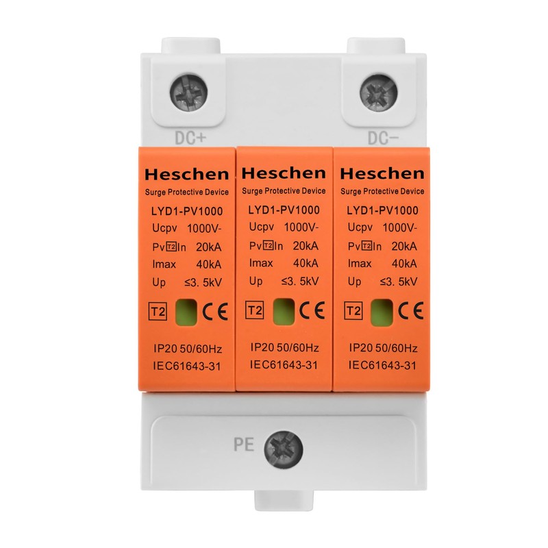 Heschen Surge Protection Device for PV, LYD1-PV1000, 3P 1000VDC 20KA,