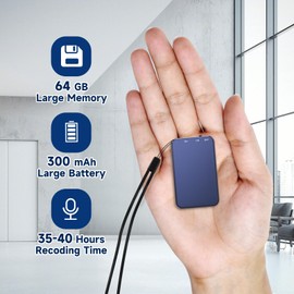 Vormooi 64GB Digital Voice Recorder - 1536KB Superior Sound Quality, Vormooi Premium Metal Voice Activated Recorder with 35Hrs Battey Time, Ideal for Interview Class Lecture Meeting