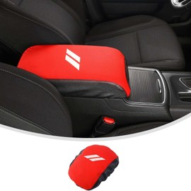 Linskip Center Console Cover Compatible with 2011-2023 Dodge Charger, Leather Armrest Pad Cover for Charger Interior Accessories(Red)