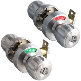 Men and Women Bathroom Privacy Door Knob Lock with Large Indicator, Thumbturn Lock, ANSI Grade2, for Office Home Apartment Airbnb Restrooms