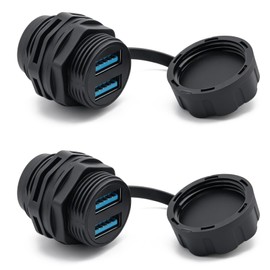 PENGLIN 2PCS Waterproof Dual USB 3.0 Female to Female Coupler