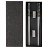 UNGFEI 2 Pairs 23cm Stainless Steel Chopsticks with Holder Stand,