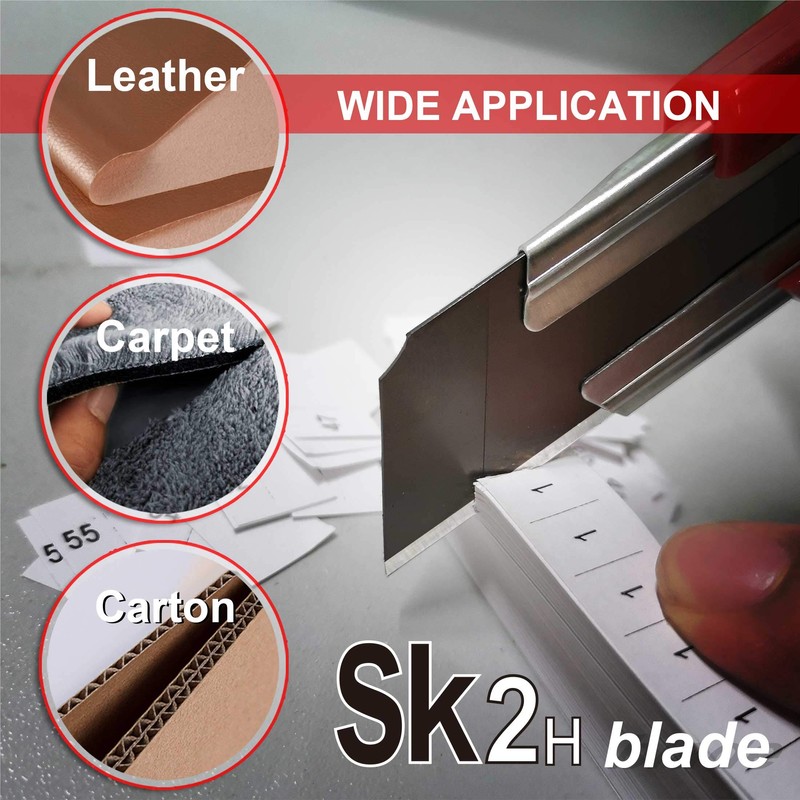 HAUTMEC Professional Retractable Snap Off Utility Knife Replacement Black Blades
