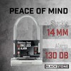 Black Stone Stainless Steel U Bike Lock-130dB Alarm System, 14mm