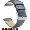 BARTON WATCH BANDS, 15mm Smoke Grey - Alligator Grain -