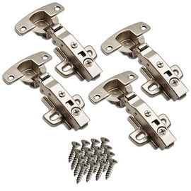 SOTECH Hettich Sensys Pot Hinge 8645i TH52 110 Degree Corner Stop Height / Distance 1.5 mm with Soft Close Including M4 x 16 mm Screws Integrated Damping Automatic Hinge for Wardrobe Pack of 4