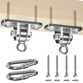 EFEALL Swing Hangers for Wooden Set, 2 Pcs Durable Stainless Steel 2400 LB Capacity Heavy Duty Brackets, Swing Hardware for Hammock, Porch, Yoga Seat, Ideal for Playground, Backyard, Patios, Porch