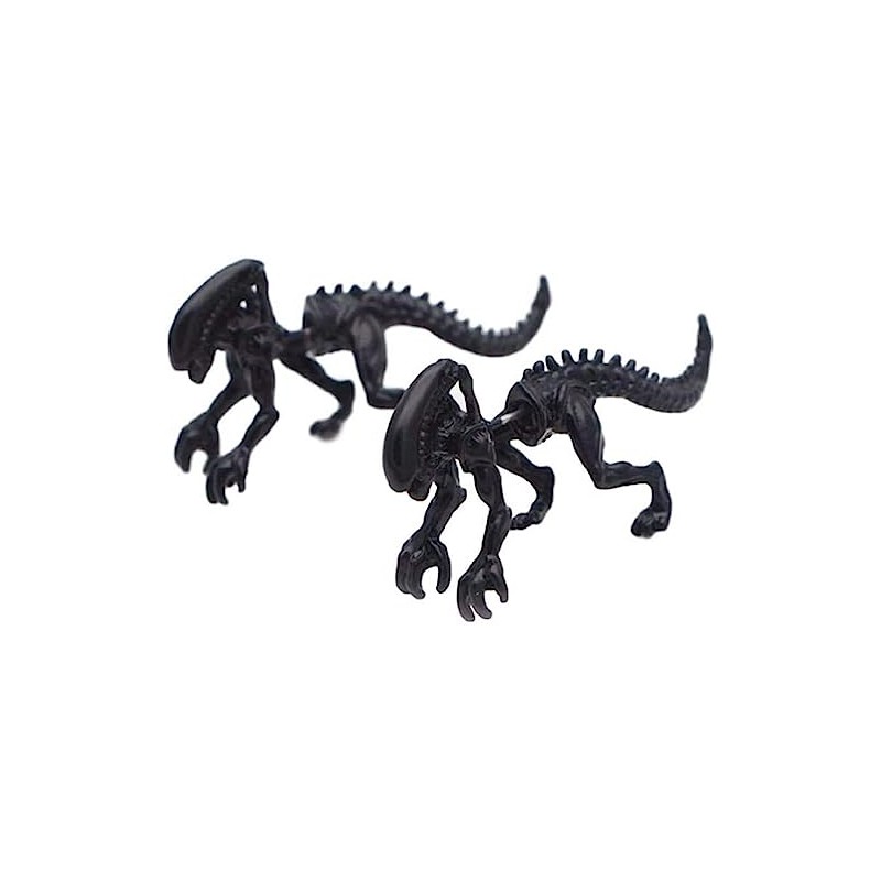 Alien Movie 3D Black Metal Enamel Stud Earrings