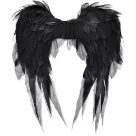 Angel Wings Black 1.8Ft Costume Accessories Photo Booth & Photo Studio Posing Props Women's Cosplay Princess Stage Showcolor: Black, Size: 23ft