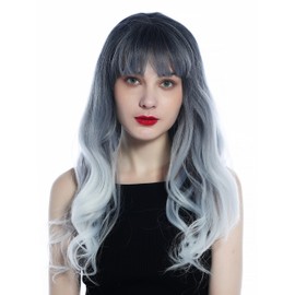 WIG ME UP - SZL0597-1B/1001/S-gray Women's Wig Long Wavy Wild Pony Ombre Balayage Black Blue Silver Grey White