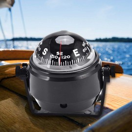 Boat Compass, Outdoor High Precision LED Car Boat Marine Military Digital Magnetic Compass Mini Boat Navigation Compass for Boat Vehicle