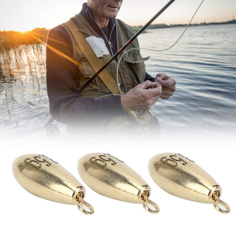 Fishing Weights Sinker Water Drops Copper Fishing Sinker for Coastal