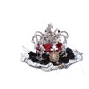 Kawaii-Story C-107-2 Silver Crown Red Rose Bow Black Lace Ruffle