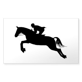 CafePress Horse Jumping Silhouette Rectangle Bumper Sticker Car Decal