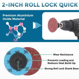 PMIQSA 63 Pcs Sanding Discs Set, 2 Inch / 50mm Quick Change Discs, Grit 120 for Die Grinder discs Surface Prep Burr Rust Paint Removal