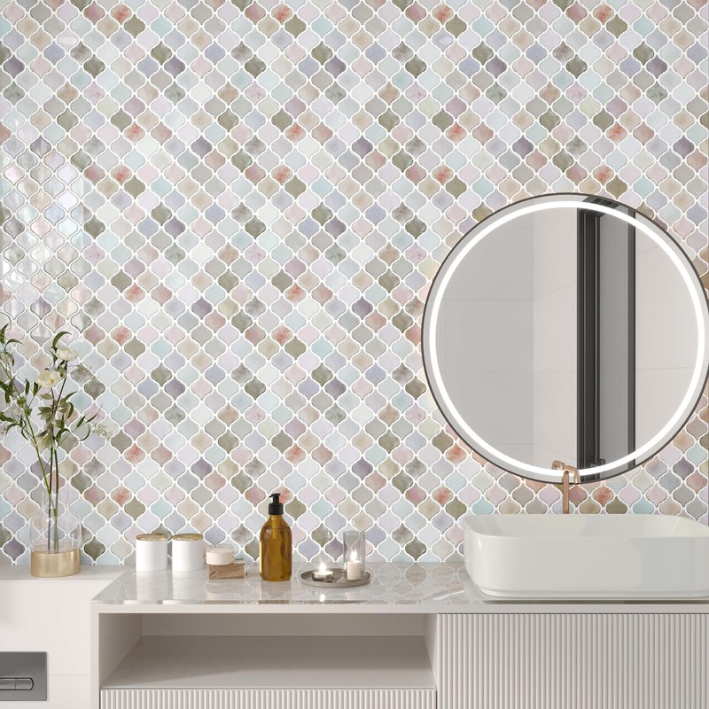 CHIHUT Arabesque Peel and Stick Backsplash 12''x12'' Waterproof Oil Proof