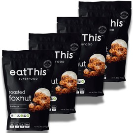 EatThis Superfood Roasted Foxnuts (Makhana), BBQ | Healthy Snack | Pack of 4-12 oz Total | Vegan, Gluten-Free, High Protein, Non-GMO, Guilt free