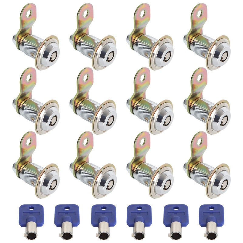 AConnet 12 Pack Cam Locks Keyed Alike with 6 Keys,
