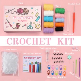 YILAII Crochet Kit for Beginners 6 Animal Bookmarks Crochet Kit Step-by-Step Video Tutorials Knitting Crochet Supplies for Adults Kids - Ideal Gift for Women and Kids Yarn-DIY Craft Art