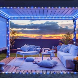 Solar Christmas Lights Outdoor Waterproof Total 66FT 200 LED Solar Twinkle Lights for Outside Clear Wire, 8 Modes Solar Fairy Light Outdoor for Tree Garden Patio Christmas Decorations, Blue&White