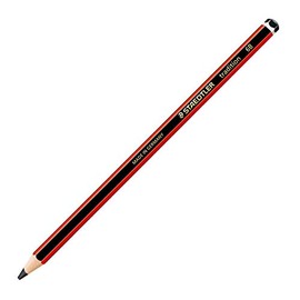 Staedtler 110-6B wooden pencil - wooden pencils (6B, Black, Red)