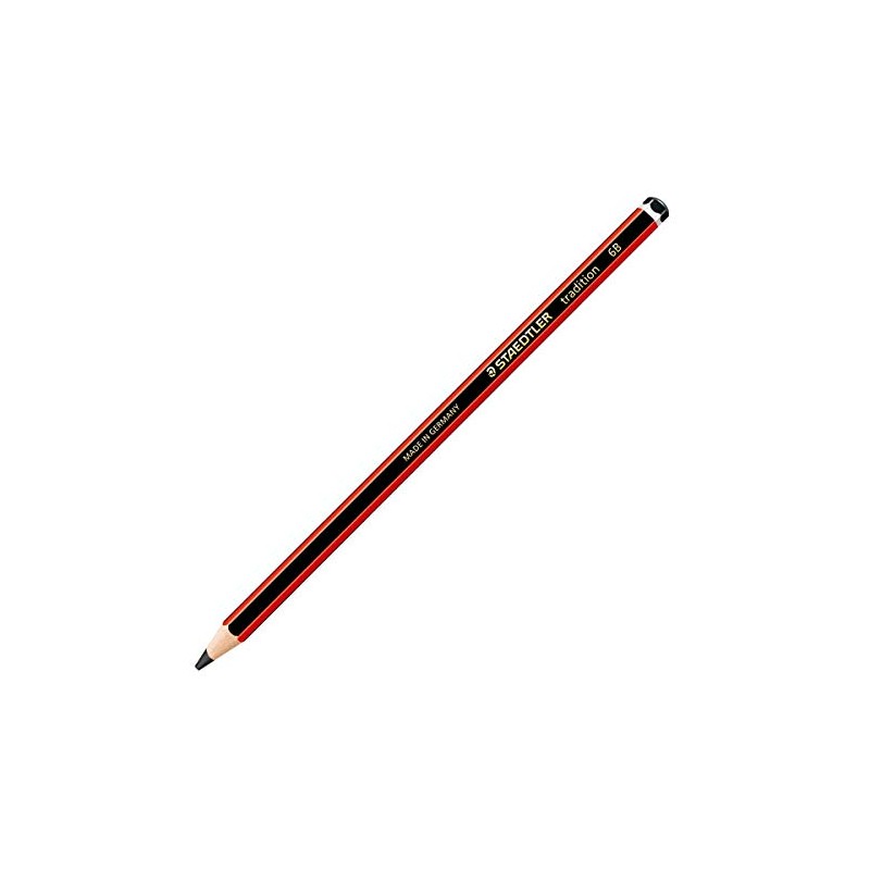 Staedtler 110-6B wooden pencil - wooden pencils (6B, Black, Red)