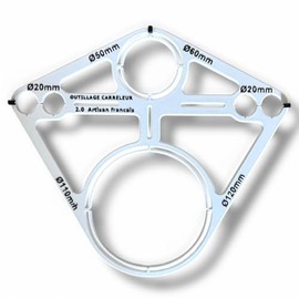 Drilling Template for Hanging Toilet Holders, 6 Diameters (Ø20 to Ø120 mm), Scribing Tool, Construction Site, Tile Tool 2.0, French Craftsman