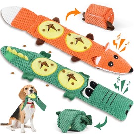 2 Pack Dog Toys for Aggressive Chewers - Interactive Dog Toys, Interactive Puppy Dog Chew Toys with Squeaker & No Stuffing Dog Puzzle Toy (Suitable for Small and Medium Dogs)