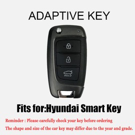 HIBEYO - Funda plegable para llavero Hyundai Elantra Solaris 2 Tucson I30 I35 I40 Ix35 Kona Genesis Santa Fe Azera Verna Accent Celesta Sonata Accesorios Funda Protectora de carcasa para llavero, color rojo
