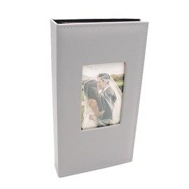 Photo Album 4x6 300 Pockets,Leather Cover Picture Albums for Family Wedding Anniversary Baby Vacation (Gray, 300 Pockets)
