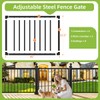 ZERTNROW Outdoor Deck Gate, Adjustable Steel Metal Gate for Patio