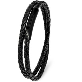 Simaru Premium Leather Bracelet Made in Germany for Men and Women, Unisex Genuine Leather Wrap Bracelet with Stainless Steel Hook Clasp, Genuine Leather Bracelet, Leather, 0