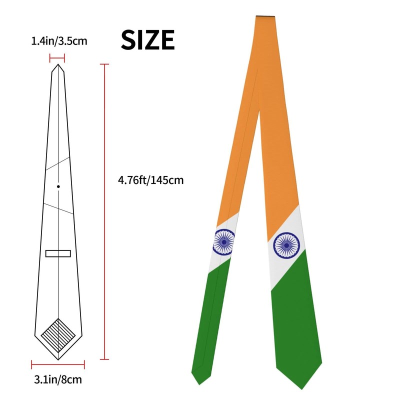 DABOYOZHZH India Flag Emblem Striped Necktie Men'S Neck Ties Mens