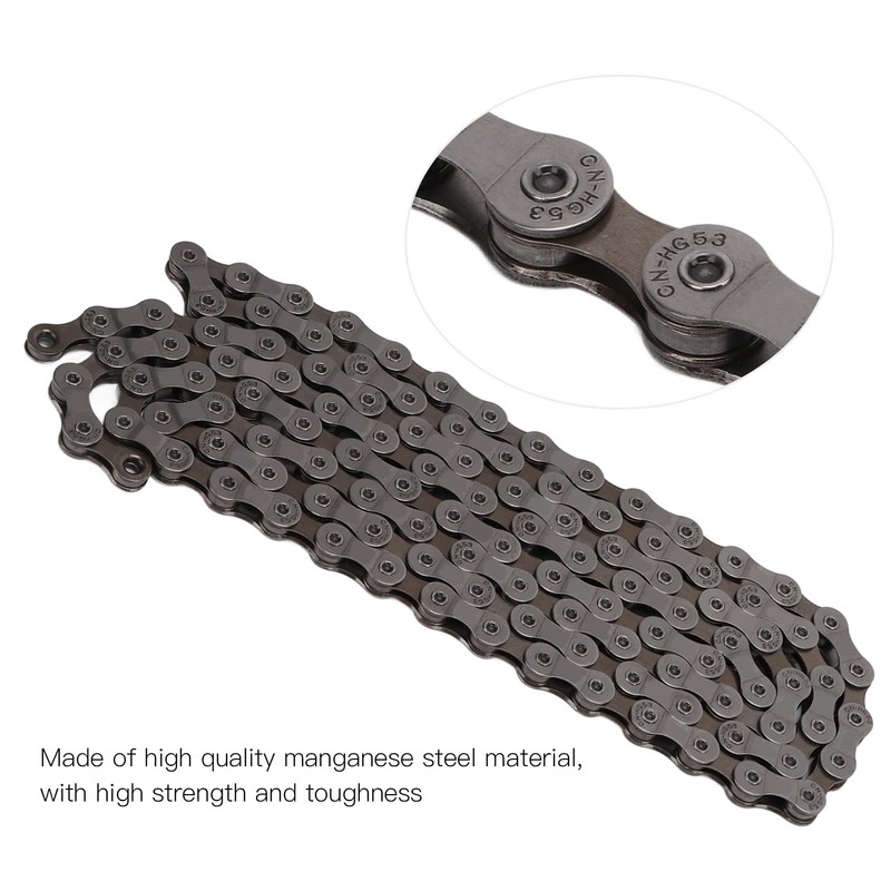 9 Speed Bike Chain, Manganese Steel Construction with Quick Connect