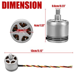 4PCS Brushless Motor 2312A (2CW and 2CCW) 800KV Replacement Drone Accessories for DJI Original Phantom 3 Brushless Motor for Multi-axis Aircraft DIY Replaceable (Used)
