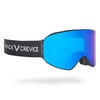 Black Crevice Ski Goggles with Cylindrical Lenses Black/Blue Revo