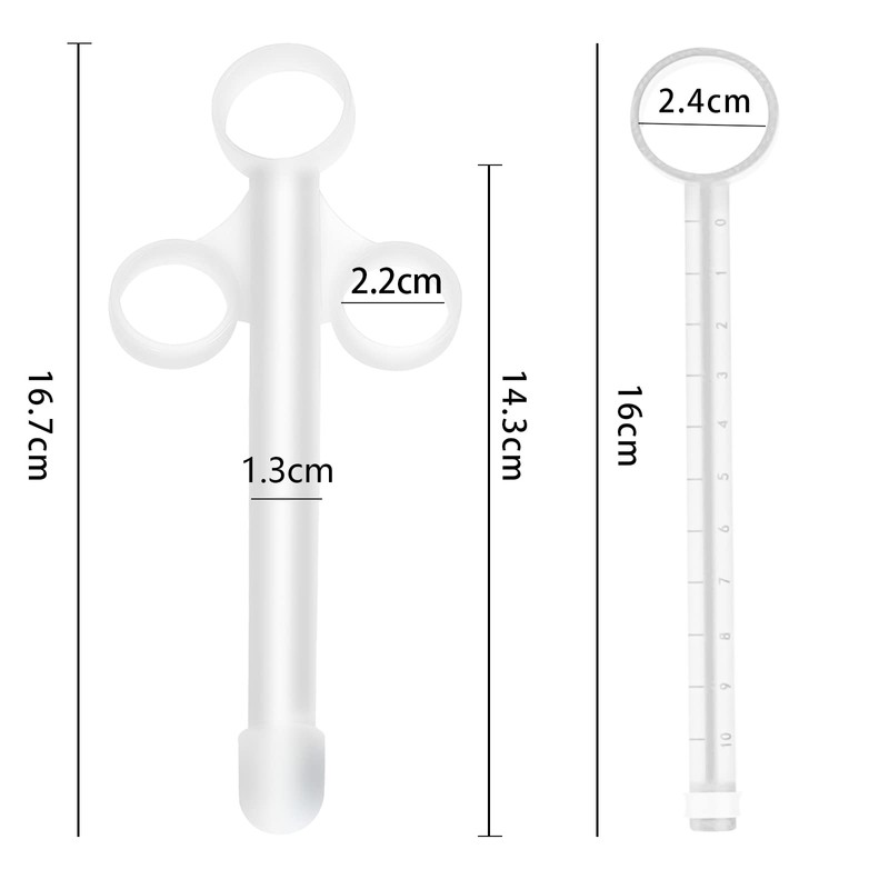 Ninonly ローション注入器 シリンジ 10ml容量 プラスチック ラブ注入 2本セット(黒＆白)