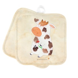 Mr. & Mrs. Panda Set of 2 Pot Holders Cow - Gift, Pot Coaster, Farm, Farmer, Yard, Pot Holder with Saying, Yard Animals, Saying, Pot Holder