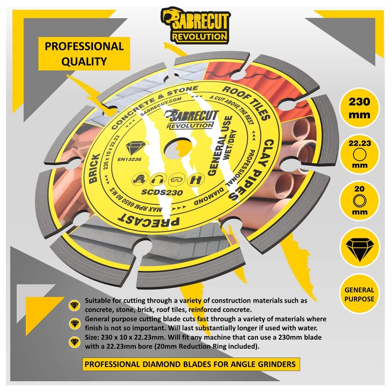1 x SabreCut SCDS230 230mm (9 inch) x 10mm x
